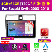 Srnubi Android autoradio, 2din multimedia speler met Carplay en GPS voor Suzuki Swift 2003-2010