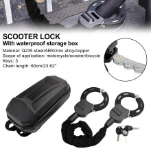 Antidiefstalslot, 60 cm, gehard staal met 3 sleutels en waterdichte opbergdoos voor e-scooter en fiets