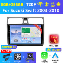 Srnubi Android autoradio, 2din multimedia speler met Carplay, GPS en achteruitrijcamera voor Suzuki Swift 2003-2010