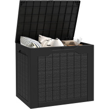 Outsunny caixa de arrumação exterior, 97L, impermeável, 56x41x50 cm, preto