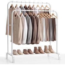 JUPPLIES cabideiro de roupa duplo, aço reforçado, branco, sem rodas, suporte até 30 kg
