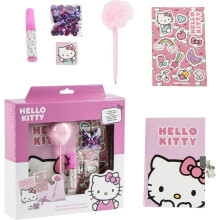 Hello Kitty, conjunto de diário, caneta de textura suave, autocolantes e acessórios de papelaria