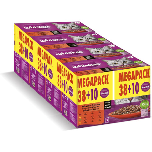 Whiskas Core Carnes, conjunto de 48 unidades de 85g