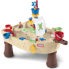 Little Tikes Barco Pirata Anchors Away, mesa de jogo aquática com canhão e roda, para crianças de 3 a 10 anos