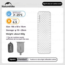 Naturehike R6.5 opblaasbaar matras, 10 cm dik, 20D nylon TPU, koolstofzilver, voor kamperen en buitenactiviteiten