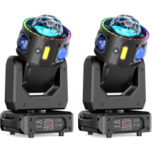 Conjunto de 2 Cabeças Móveis LED Beam 150W, 19CH/25CH RGBW, Ajustável, para Discoteca e Festas