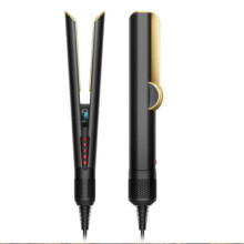 Professionele 2-in-1 haargladmaker en -droger, verwarmde stijltang, zwart