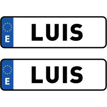 Oedim conjunto de 2 matrículas de carro decorativas personalizadas, 39,6x11,6cm, alumínio Dibond