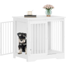 Hzuaneri Jaula para Perros, Mesa de Centro, 2 Portas, Branco, 49x69x64,5 cm, DFC84313W