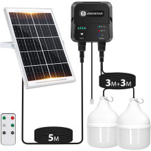 Aigostar, luz LED solar exterior 70W, com comando à distância, bateria 6000mAh, IP65 impermeável, para jardim e camping