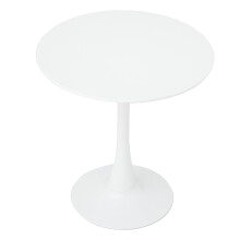 Eettafel, rond, 70x70x74 cm, tulpenvormig ontwerp, wit