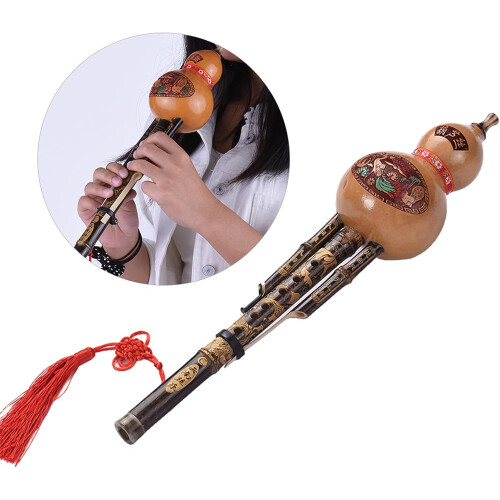 Wakects Hulusi, flauta de bambu preto, tonalidade C, com estojo e acessórios 1