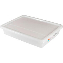 Tradineur Bandeja de Armazenamento com Tampa, 8 Litros, Branco, Plástico, para Organização de Alimentos