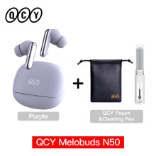 QCY Melobuds N50, draadloze oortele, Violet, Bluetooth 5.4, actieve ruisonderdrukking, multipoint verbinding