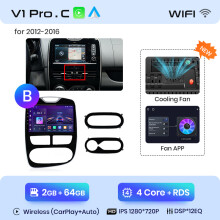 Junsun V1 Pro C, autoradio met 2 GB RAM en 64 GB geheugen, draadloze CarPlay en Android Auto voor Renault Clio 4 en ZOE