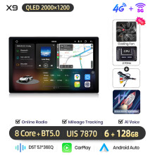 Junsun autoradio X9 QLED, Android 14, 6G RAM 128G opslag, CarPlay en Android Auto, voor Opel Zafira B en Astra H