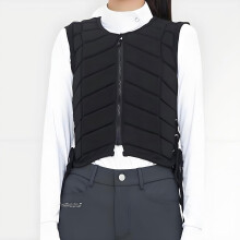 Chaleco de Equitação de Proteção, Ajustável, Tecido Resistente e Espuma, Preto