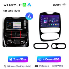 Junsun V1 Pro C autoradio, 2GB RAM + 32GB geheugen, draadloos CarPlay en Android Auto voor Renault Clio 4 en ZOE