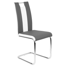 Eetkamerstoel, set van 2, 49x39,5x98,5 cm, minimalistisch design, grijs en wit