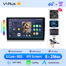 Junsun multimediaspeler, V1 Plus (8G 256G) 4G, Android 14, CarPlay en Android Auto, voor Opel Zafira B en Astra H