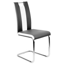 Set van 2 eetkamerstoelen, 49x39,5x98,5 cm, modern design, zwart en wit