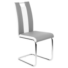 Eetkamerstoel, set van 2, 49x39,5x98,5 cm, grijs wit, minimalistisch design voor keuken en restaurant