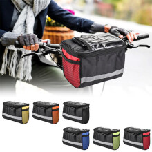 Draagbare fietsstuurtas, 22 x 13,5 x 16 cm, PEVA en 600D polyester, waterdicht met reflecterende strip
