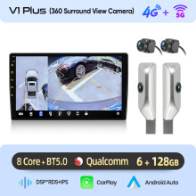 Junsun Android 15 autoradio voor Peugeot 407 CC SW 2004-2011, 9 inch touchscreen, 6GB RAM + 128GB opslag, wit