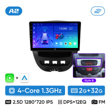 Ainavi Android autoradio, 2G 32G Style B, draadloze CarPlay en Android Auto, voor Peugeot 107 Toyota Aygo Citroen C1
