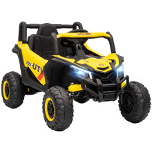 AIYAPLAY elektrische kinderbuggy UTV, geel, 96x61x56 cm, met afstandsbediening en progressieve start