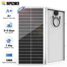 RVPOZWER stijf zonnepaneel 100W, 12.8V, monokristallijn silicium, waterdicht voor camper en huis