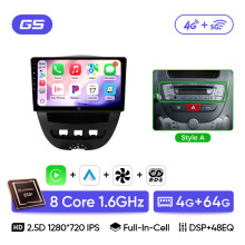 Ainavi Android autoradio, 4G 64G, draadloze CarPlay en Android Auto, 2 DIN multimedia speler voor Peugeot 107 Toyota Aygo Citroen C1