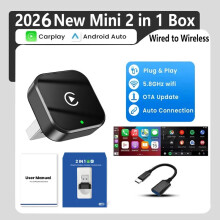 CarPlay Draadloze Adapter, Plug & Play, Automatische Verbinding, Voor iPhone en Android