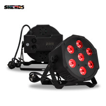 SHEHDS LED Flat Par - 7x12W RGBW, kiinteä pistotulppa, hiljainen tuuletin, juhlavalaisin