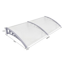 Overkapping, 100 300cm, grijs, polycarbonaat en aluminium, voor deur en raam