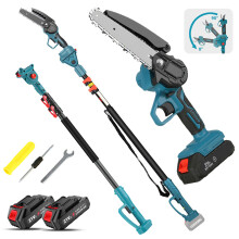 Mini kettingzaag, 600W, 6 inch ketting, telescoopstok 1,1-2 meter, voor snoeien van boomtakken