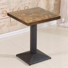 Retro industriële bartafel, 60x60x75 cm, hout en metaal, voor bar en keuken