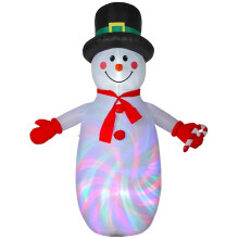 8FT Christmas Inflatable Outdoor Decoration with Dynamic Disco & LED Lights, Snowman for Garden, Indoor Outdoor Home Decor