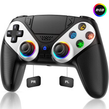 Draadloze gamecontroller met RGB licht, Hall Effect joysticks en turbofunctie, zwart voor PS5 en PC