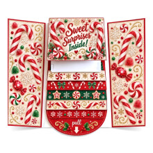 (H) Handmade Card Booklet Pull Interactive Holiday Card Xmas Gift Card Holder For Family Friends