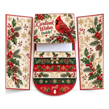 (F) Handmade Card Booklet Pull Interactive Holiday Card Xmas Gift Card Holder For Family Friends