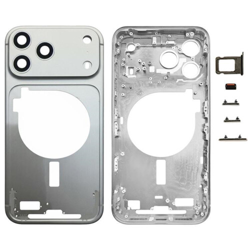 (silver) für iPhone 17 Pro Max Mittlerer Rahmen mit Kameraobjektivabdeckung