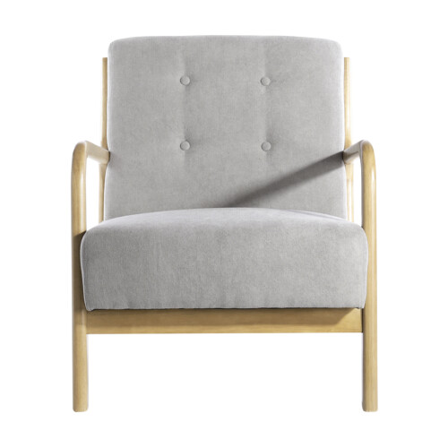 Solid Wooden Frame Upholstered Tufted Armchair 2