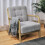 Solid Wooden Frame Upholstered Tufted Armchair 2