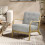 Solid Wooden Frame Upholstered Tufted Armchair 1