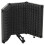 Studio Microphone Isolation Shield, Foldable Adjustable, 3-Panel High Density Absorbent Foam, 3/8" Threaded Mount, Black 1