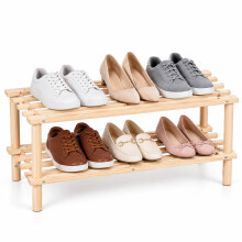 2 Tier Bamboo Shoe Rack  Bathroom Storage
