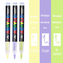 3er-Set weiße Marker-Farbstifte, permanente Pinselstifte für Kunstprojekte, Zeichnungen, Stein, Keramik, Glas, Holz und Kunststoff