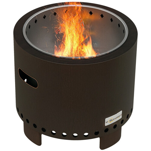 Metal Wood-burning Smokeless Fire Pit, Black