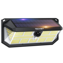 TECKNET 495 LED Solar Lights Outdoor Garden, 120 Detection Security Lights Outdoor Motion Sensor with 1800mAh, IP66 Waterproof, 300 Angle & 3 Mode